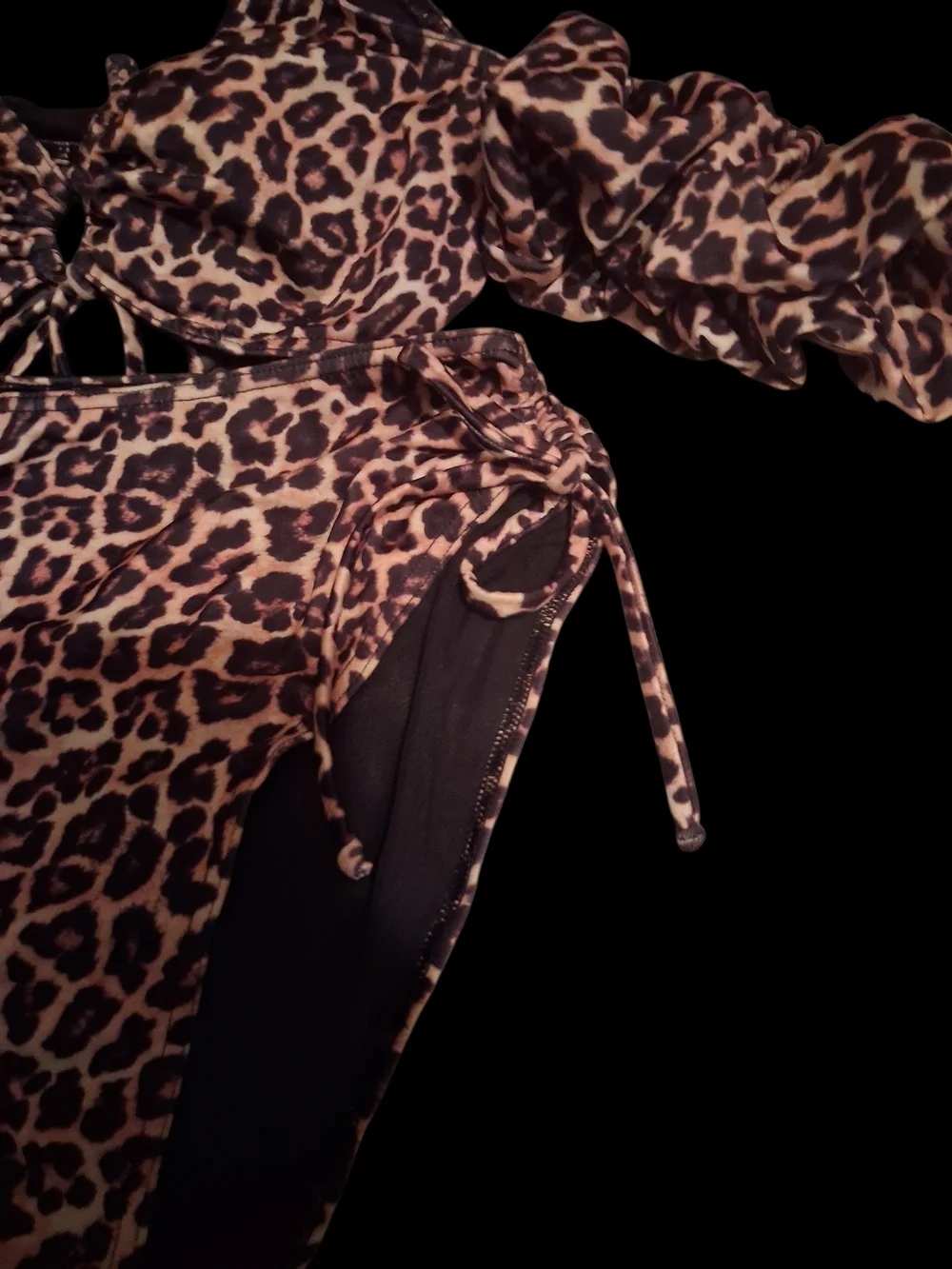 SHEIN Leopard Print Brown & Black Bikini Set - Picture 4 of 4